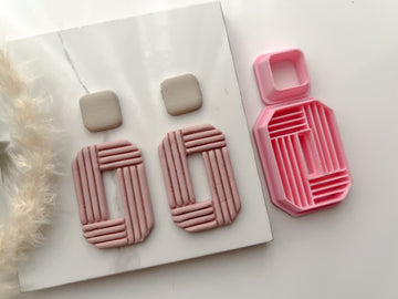 HIGH DIFFICULTY: Rectangle Ribbed Shaped Hallow Polymer Clay Cutter • Fondant Cutter • Cookie Cutter